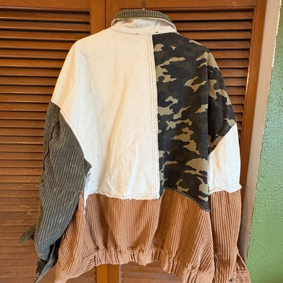 Upcycled Camo Patchwork Jacket One Size - Picture 3 of 3